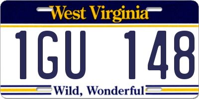 WV license plate 1GU148