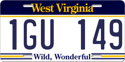 WV license plate 1GU149