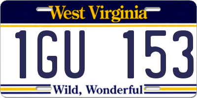 WV license plate 1GU153