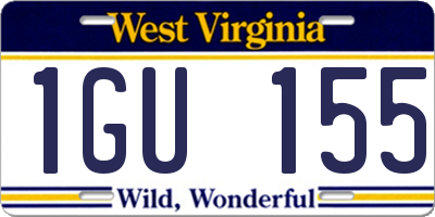 WV license plate 1GU155