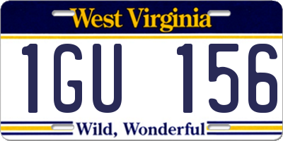 WV license plate 1GU156