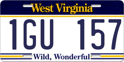 WV license plate 1GU157