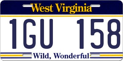 WV license plate 1GU158