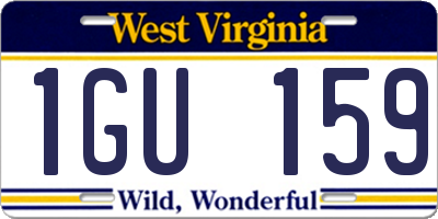 WV license plate 1GU159