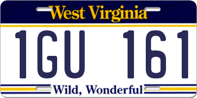 WV license plate 1GU161