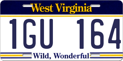 WV license plate 1GU164