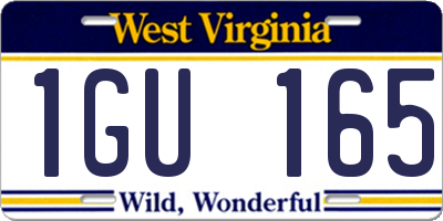 WV license plate 1GU165