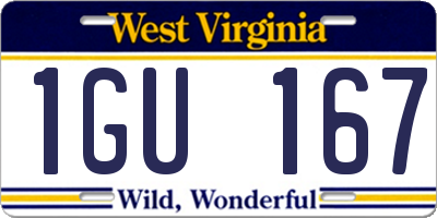 WV license plate 1GU167