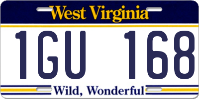 WV license plate 1GU168