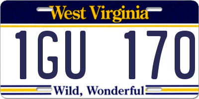 WV license plate 1GU170