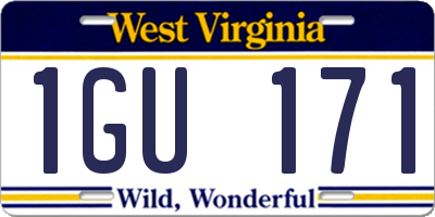 WV license plate 1GU171
