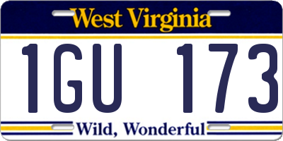 WV license plate 1GU173