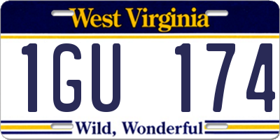 WV license plate 1GU174