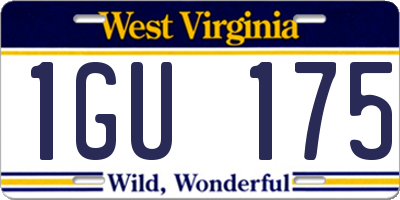 WV license plate 1GU175