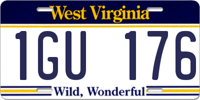 WV license plate 1GU176