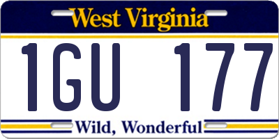 WV license plate 1GU177