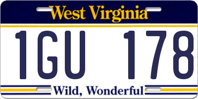 WV license plate 1GU178