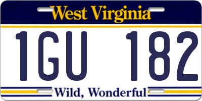 WV license plate 1GU182