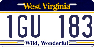 WV license plate 1GU183