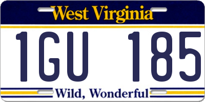 WV license plate 1GU185