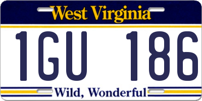 WV license plate 1GU186