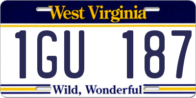 WV license plate 1GU187