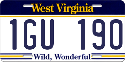 WV license plate 1GU190