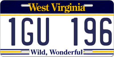 WV license plate 1GU196
