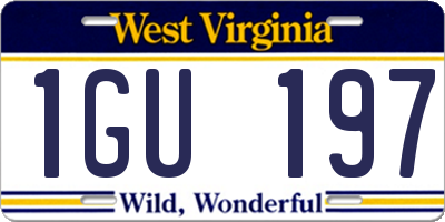 WV license plate 1GU197