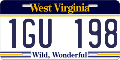 WV license plate 1GU198