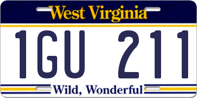 WV license plate 1GU211