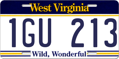 WV license plate 1GU213