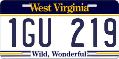 WV license plate 1GU219