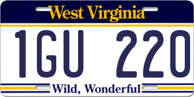 WV license plate 1GU220