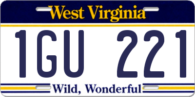 WV license plate 1GU221