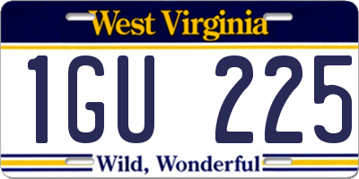 WV license plate 1GU225
