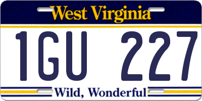 WV license plate 1GU227