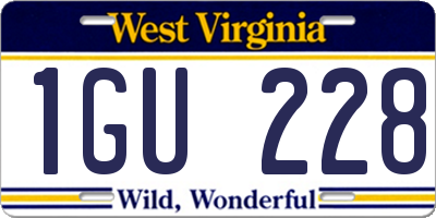 WV license plate 1GU228