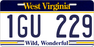 WV license plate 1GU229