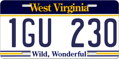 WV license plate 1GU230