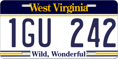 WV license plate 1GU242