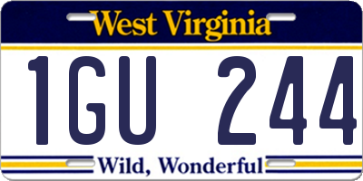 WV license plate 1GU244