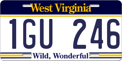 WV license plate 1GU246