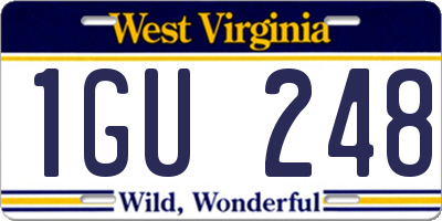 WV license plate 1GU248