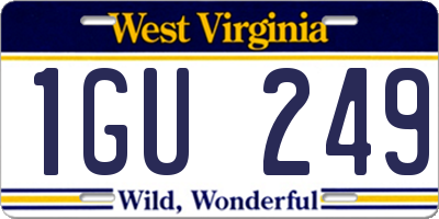 WV license plate 1GU249