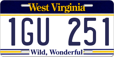WV license plate 1GU251