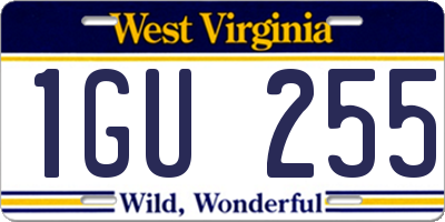 WV license plate 1GU255