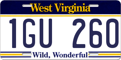 WV license plate 1GU260
