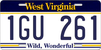 WV license plate 1GU261