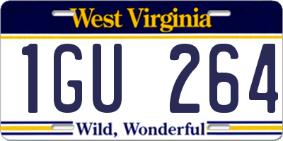 WV license plate 1GU264